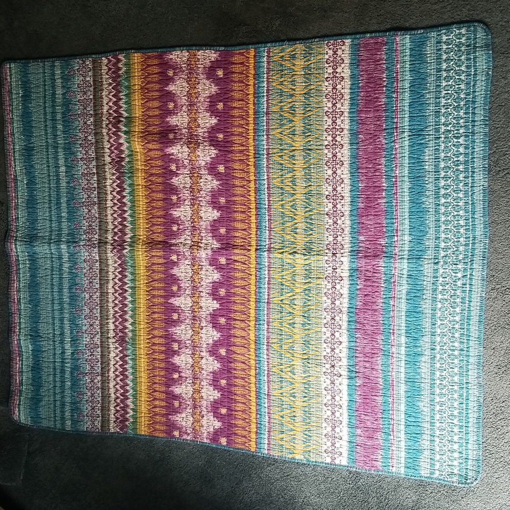 Aztec boho style quilted throw